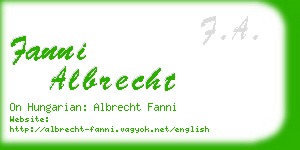 fanni albrecht business card